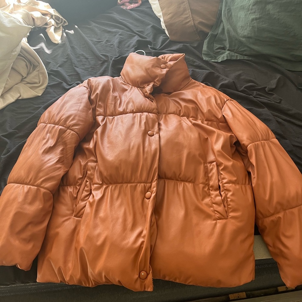 Macy's Women's Orange Puffer Jacket